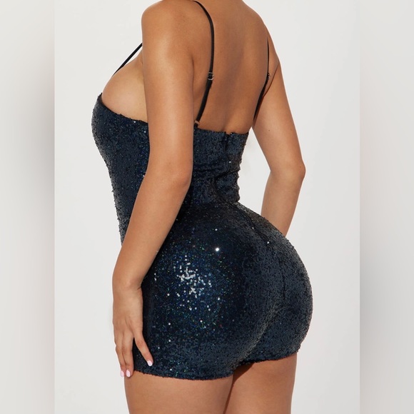 Navy sequin romper size small - Picture 3 of 3
